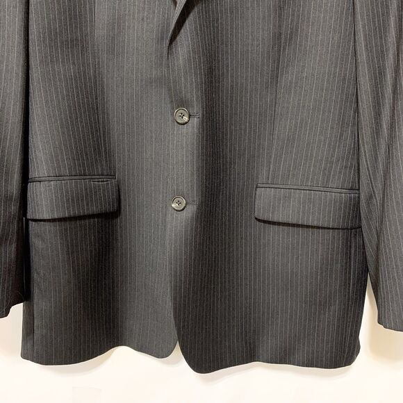 Lauren Ralph Lauren Mens 46L Blazer Jacket Gray Pinstriped 2 Button - Picture 4 of 13